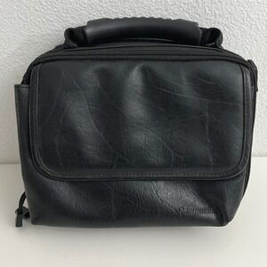 Memorex‎ Black Faux Leather Portable CD Player Camera Case Tech Bag Organizer